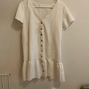 White Button Up Dress